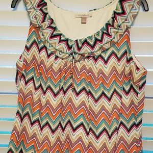 Sleeveless chevron blouse